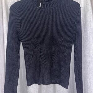 Black Hunter & Brown Ribbed Sweater Size XL